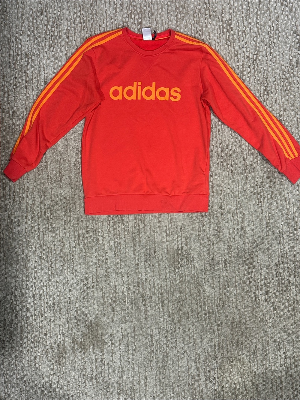 Adidas Red-Orange  Sweatshirt with orange Stripes (443)